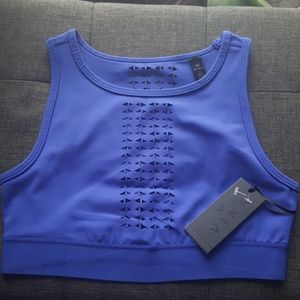 NWT VINA Perforated Blue Unpadded Sports Bra